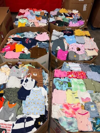 Baby Clothing Apparel Pallet – 1000-1200 Units featuring a diverse range of baby clothing with free shipping